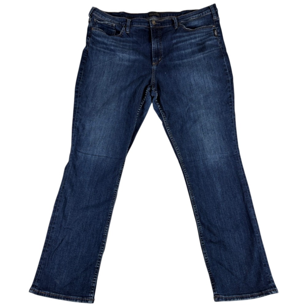 Silver Jeans Co. Calley Straight Jeans Women 44x32 (43x30.5) Blue Logo High Rise